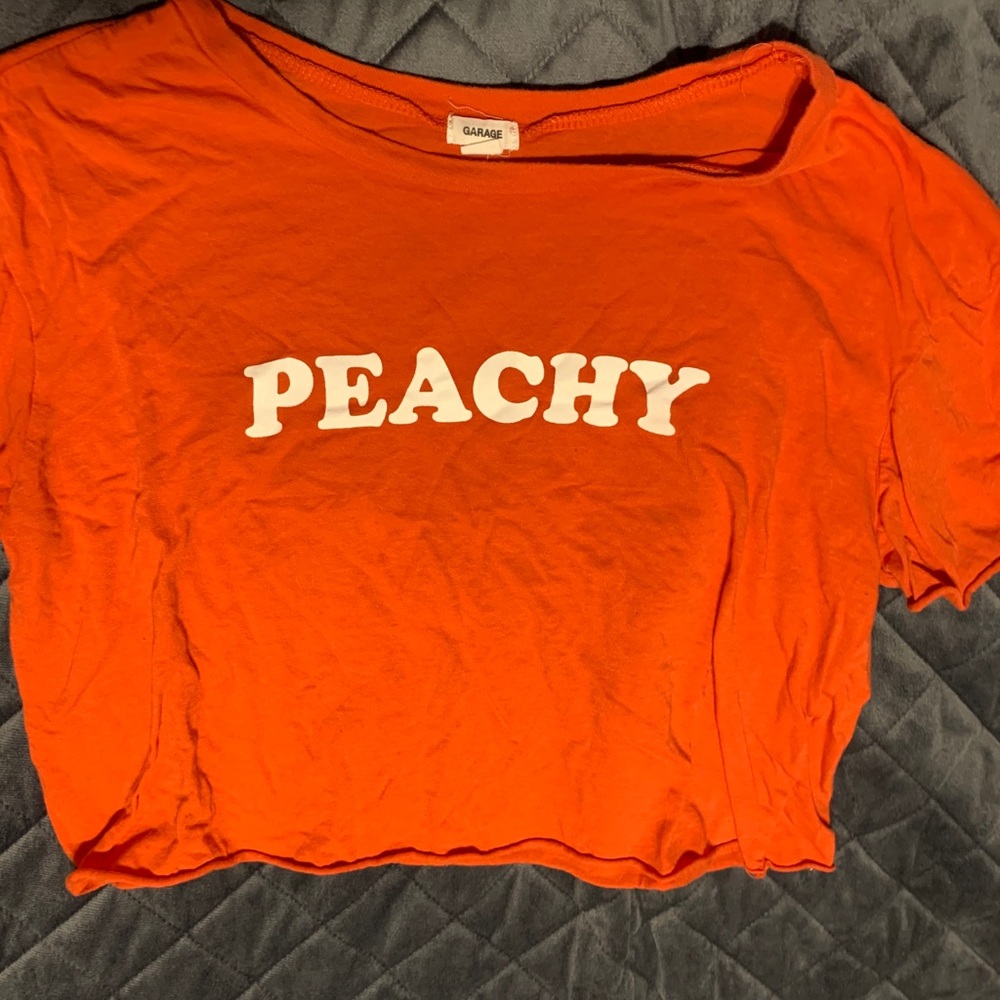 Garage bright orange crop top